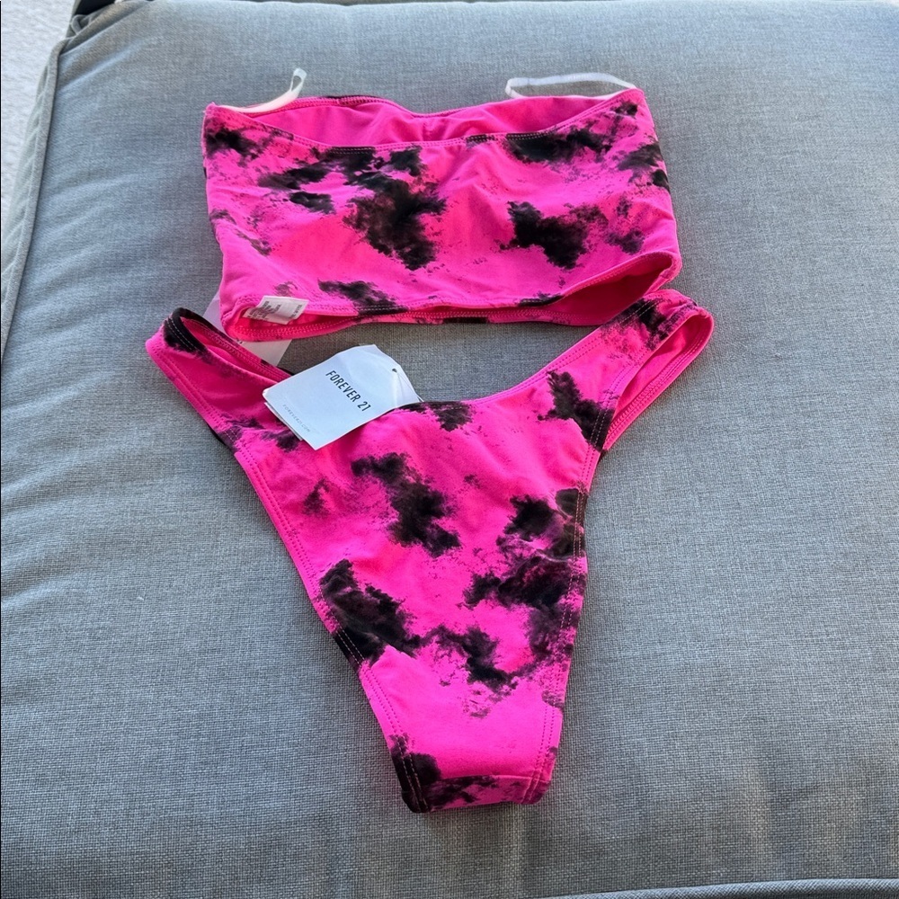 Forever 21 Pink and Black Bikini Bottom - Picture 2 of 4